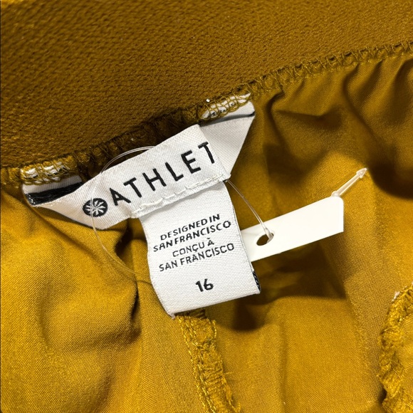Athleta Nolita Pull on Pants in Brass Yellow Wide Leg Lightweight Casual Size 16 - Picture 10 of 11